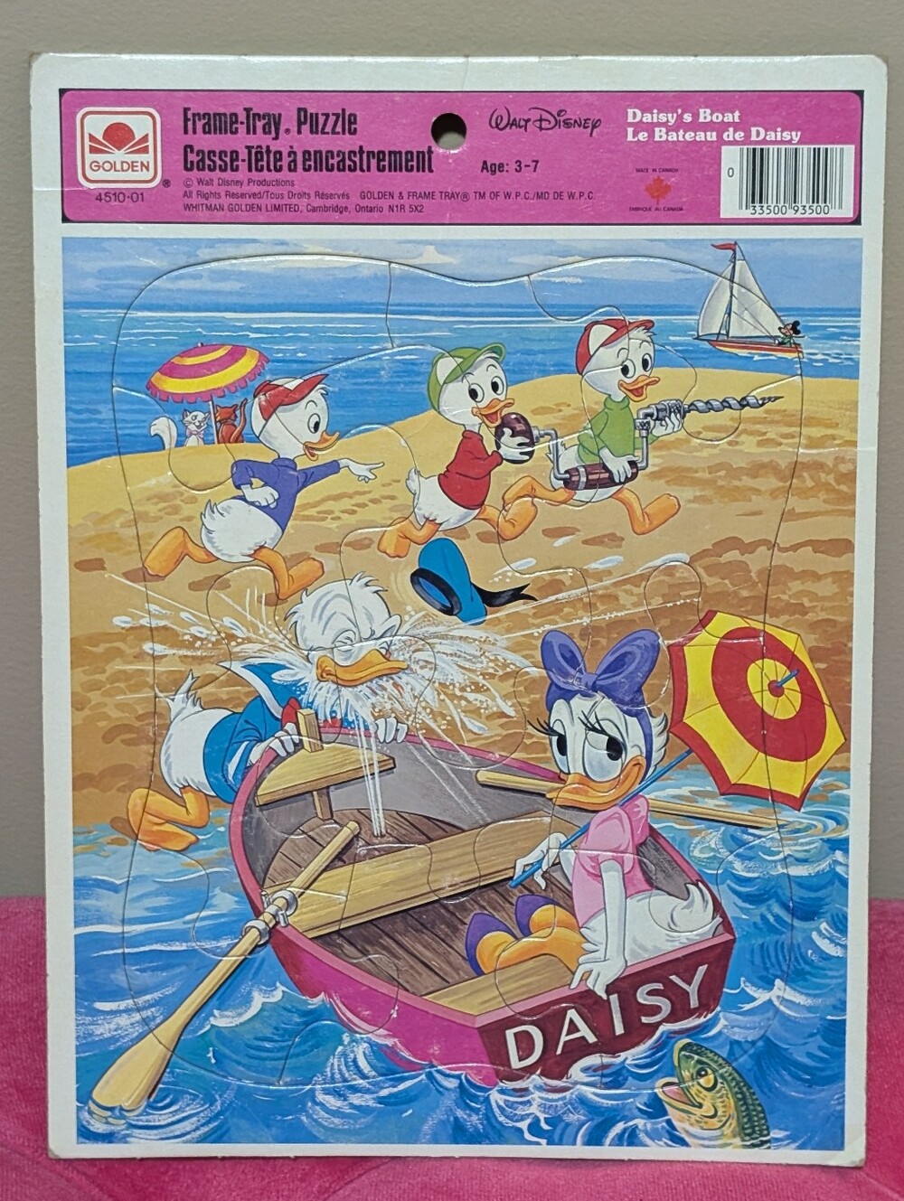 Vintage Walt Disney Donald And Daisy Duck Frame-Tray Puzzle
